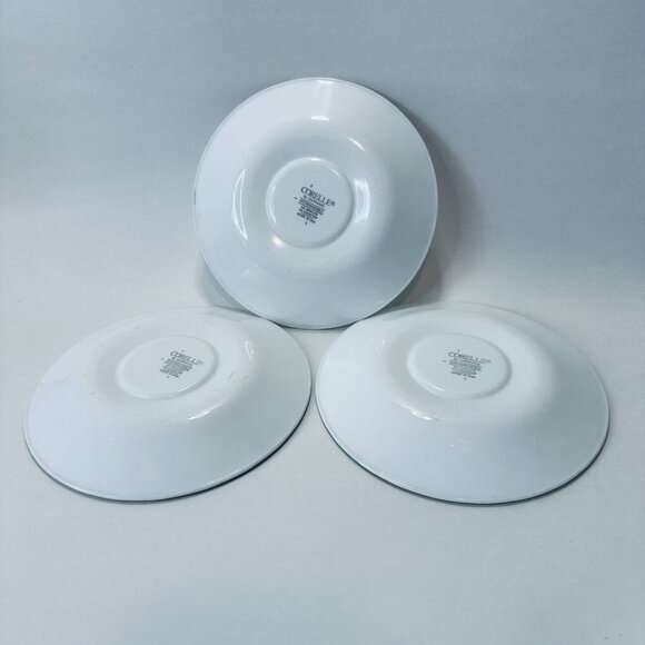 Corelle by Corning Green Rim White Swirl Callaway Ivy SET OF 3 Saucers 6 1/4" - Picture 9 of 14
